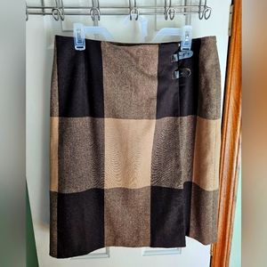 Eddie Bauer Large Block Plaid Skirt (Size 14 TALL)